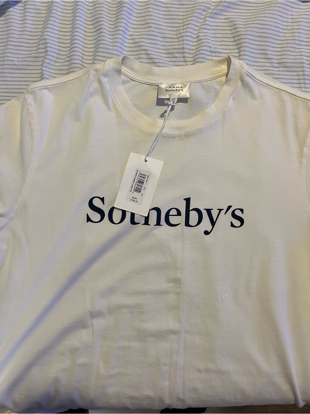 Frame Denim White T-Shirt with Black "Sotheby's" Logo
